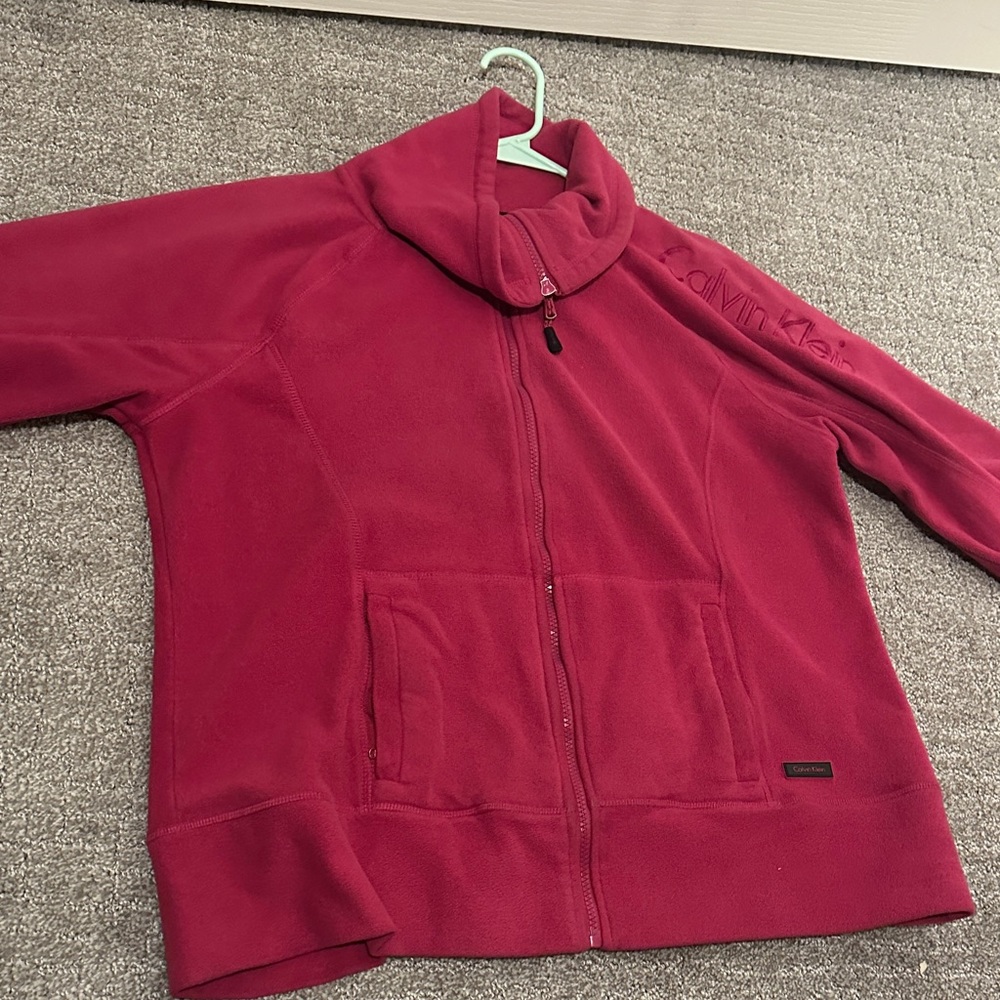 Calvin Klein Raspberry Fleece Jacket